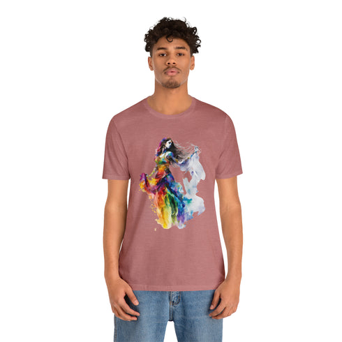 Rainbow Belly Dancer's Pose - Short Sleeve Tee